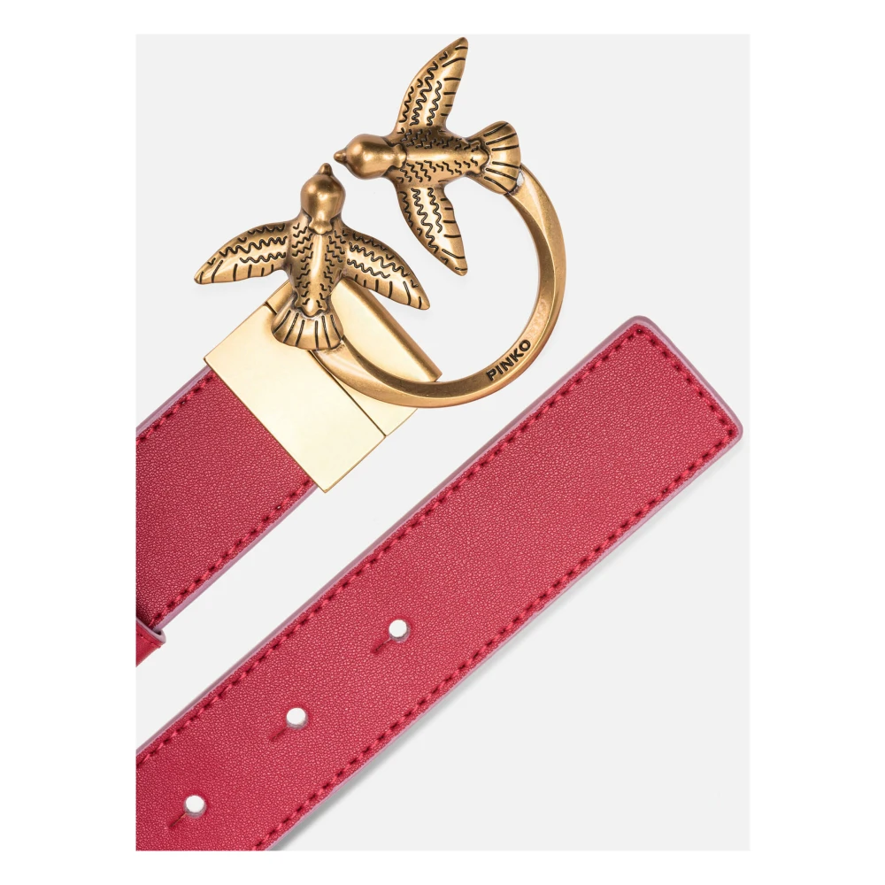 Pinko Love Berry H3 Omkeerbare Leren Riem Pink Dames