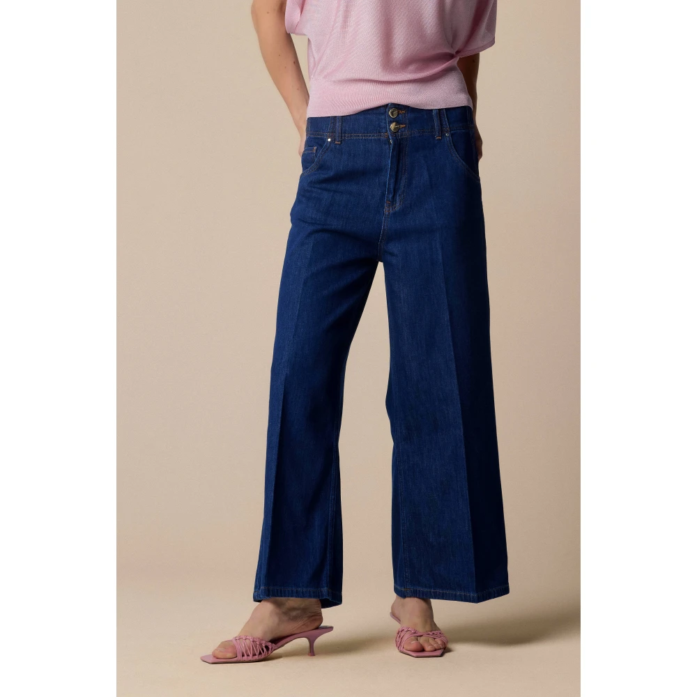 Kocca Stijlvolle Wide Leg Jeans Blue Dames