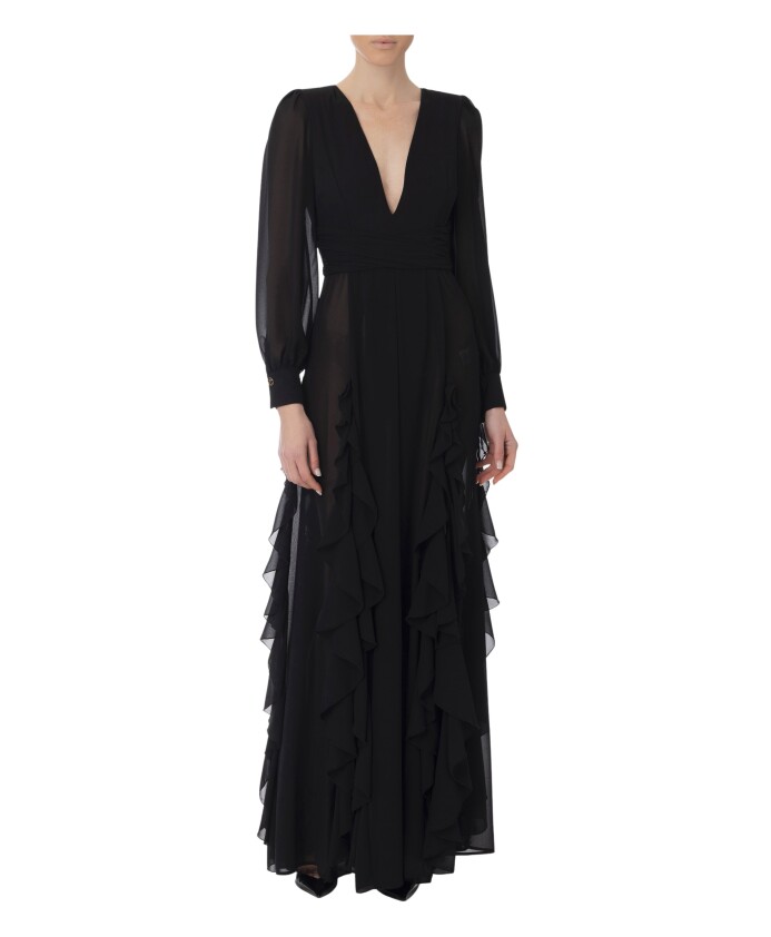 robe-de-soiree-noire-en-georgette-avec-col-en-v