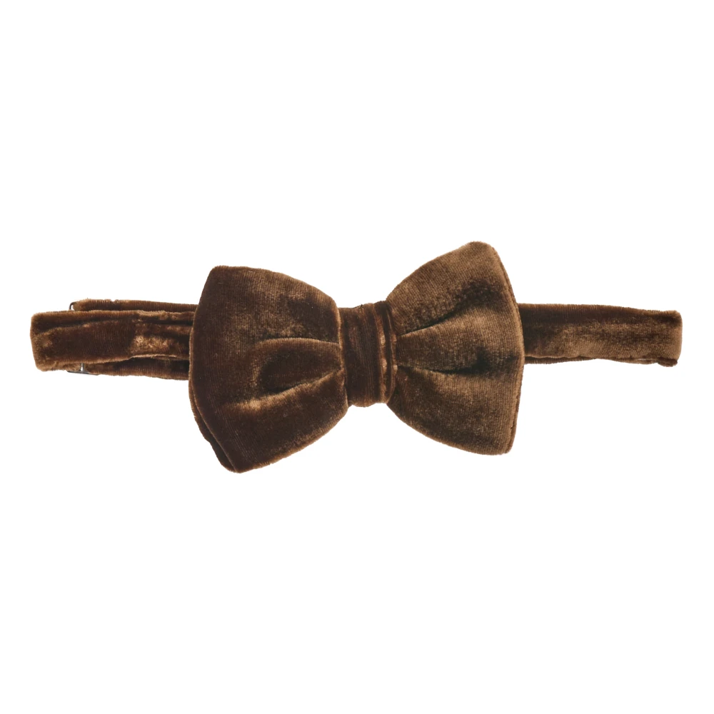 Emporio Armani Men's Brown Smooth Velvet Bow Tie