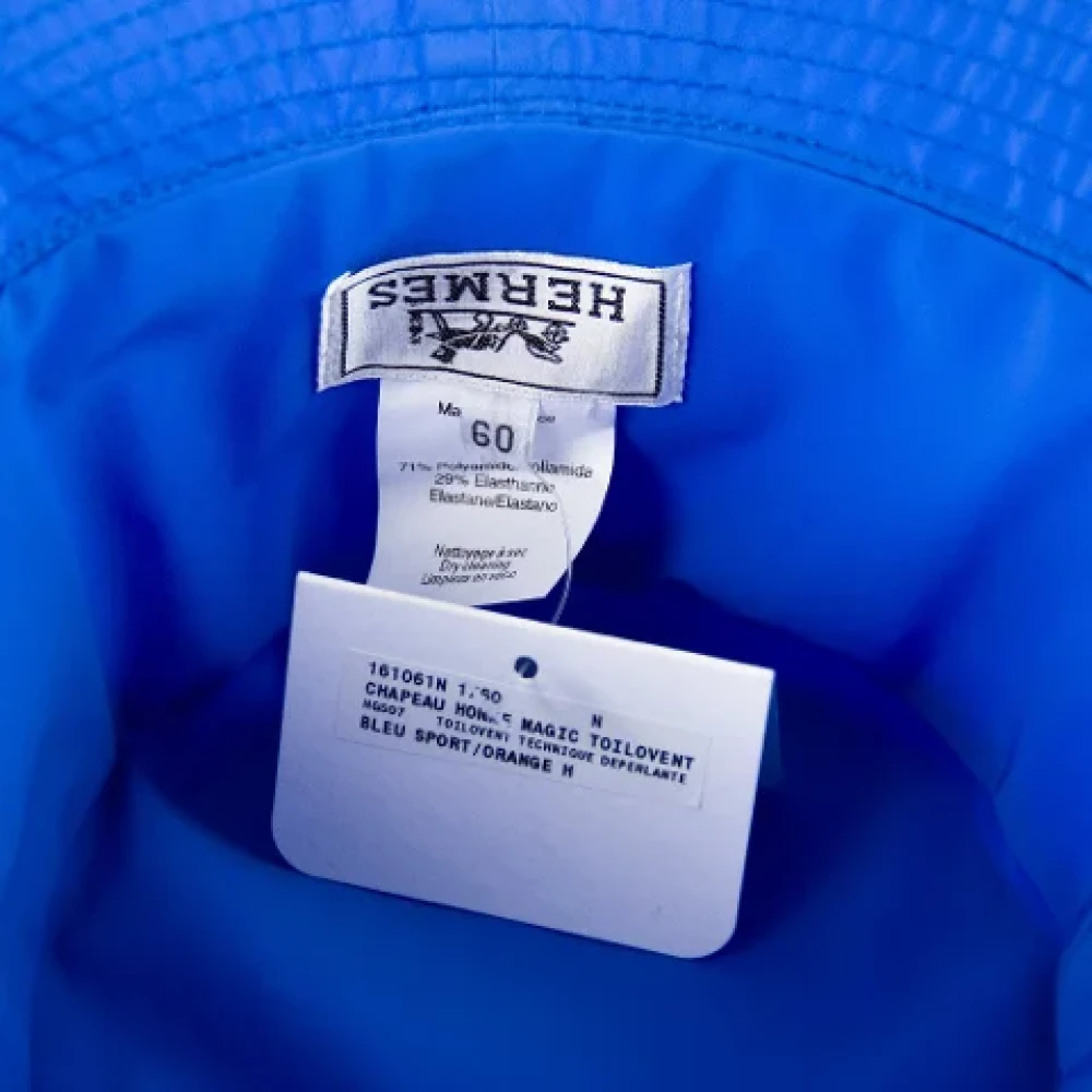 Hermès Vintage Tweedehands Hermes hoed in blauwe stof Blue Unisex