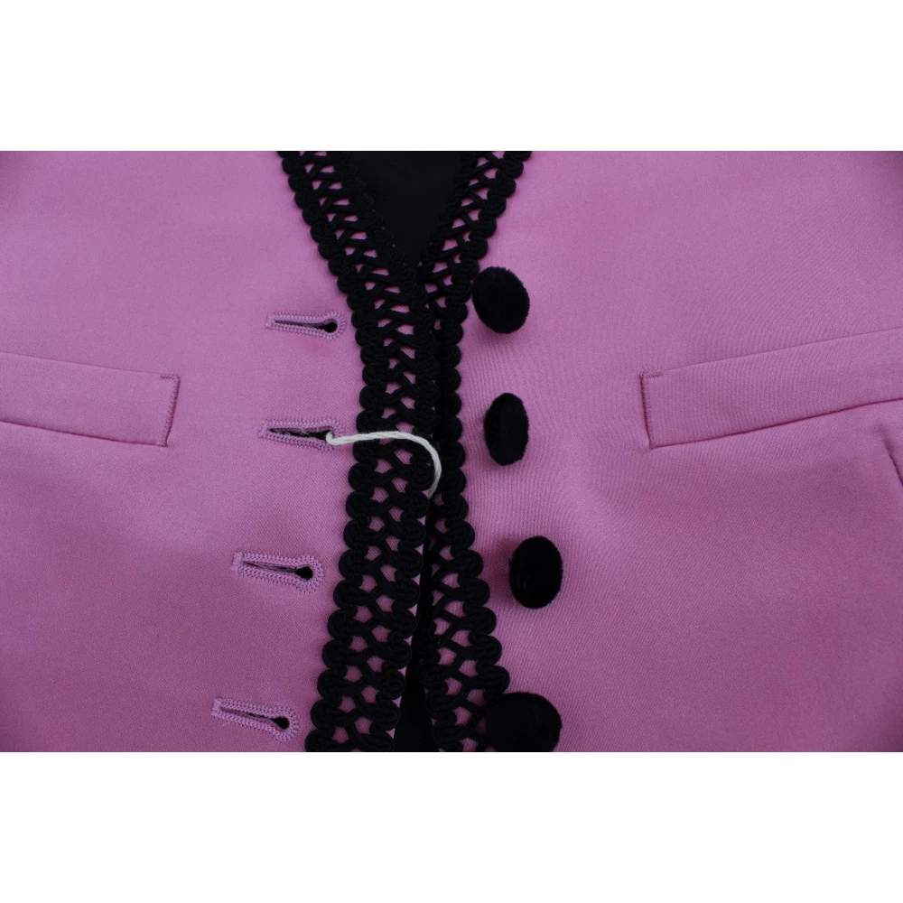 Dolce & Gabbana Luxe Zijde-Katoen Torero Geïnspireerd Vest Pink Dames