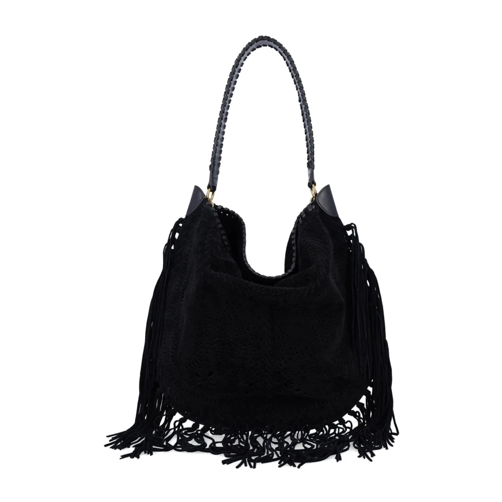 Isabel marant Zachte Schouder Leren Tas Zwart Black Dames