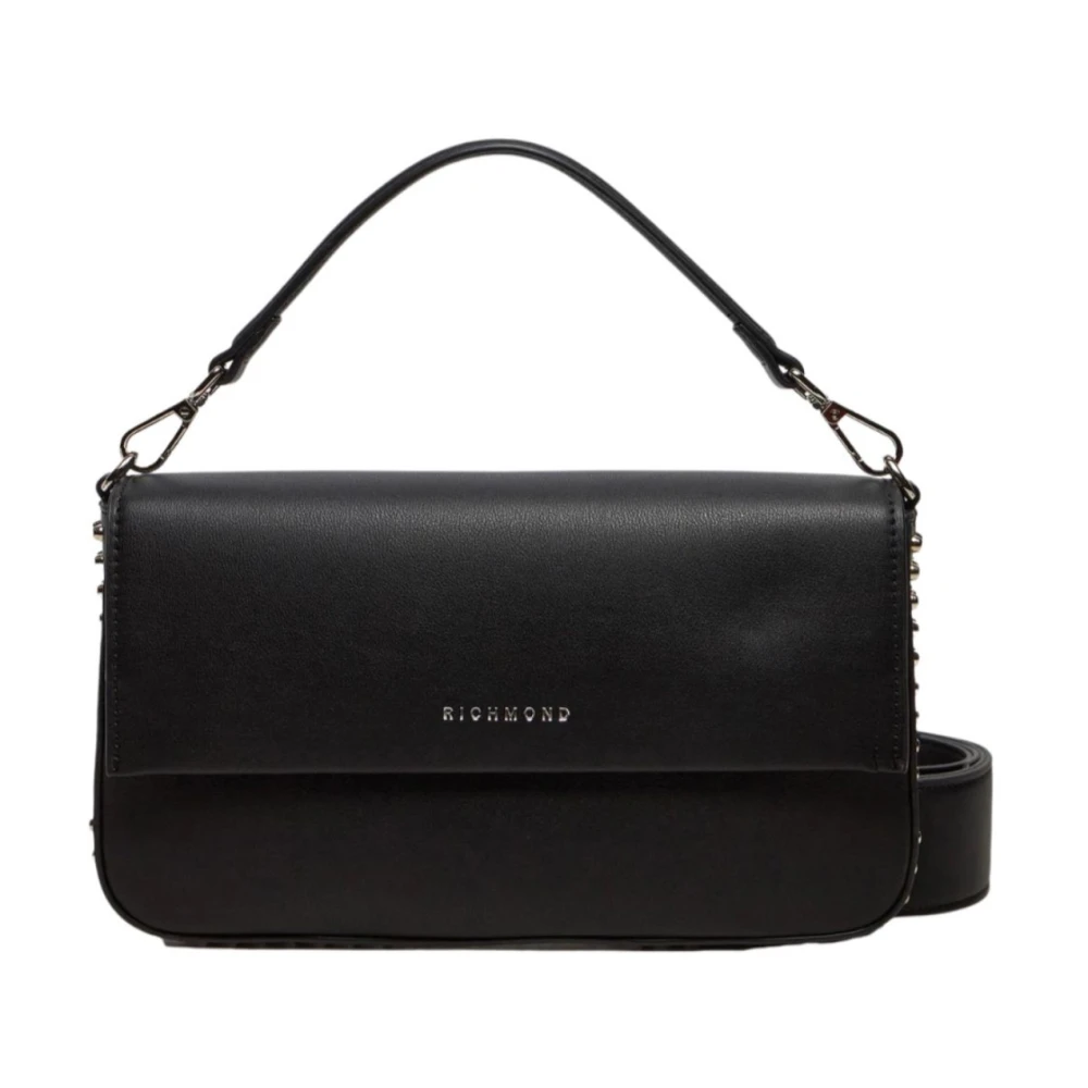 John Richmond Zwarte handtas met studs en logo Black Dames