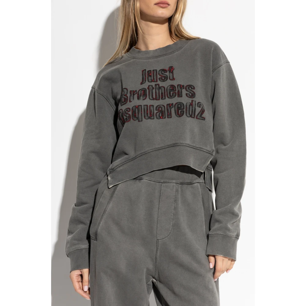 Dsquared2 Sweatshirt met een vintage effect Gray Dames