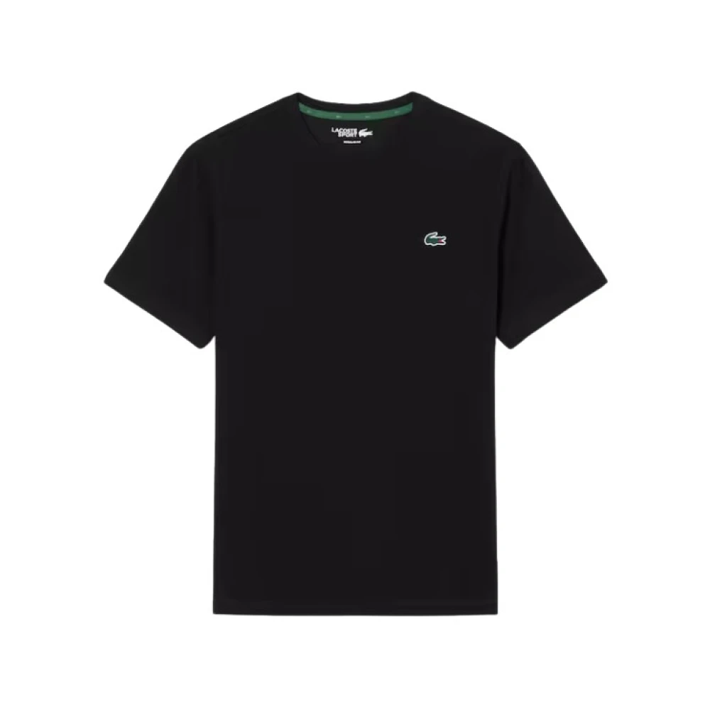 Lacoste Men's Black T-Shirts, L, Ultra Dry Crocodile Graphic Sport T-Shirt