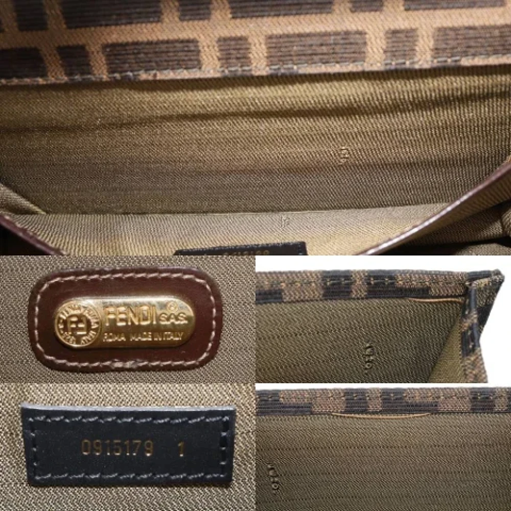 Fendi Vintage Pre-owned Canvas shoulder-bags Brown Dames