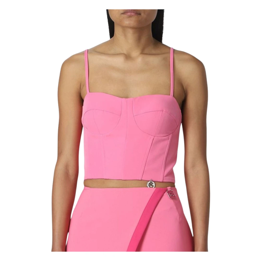 Cycle Roze Bustier Top met Metalen Logo Pink Dames