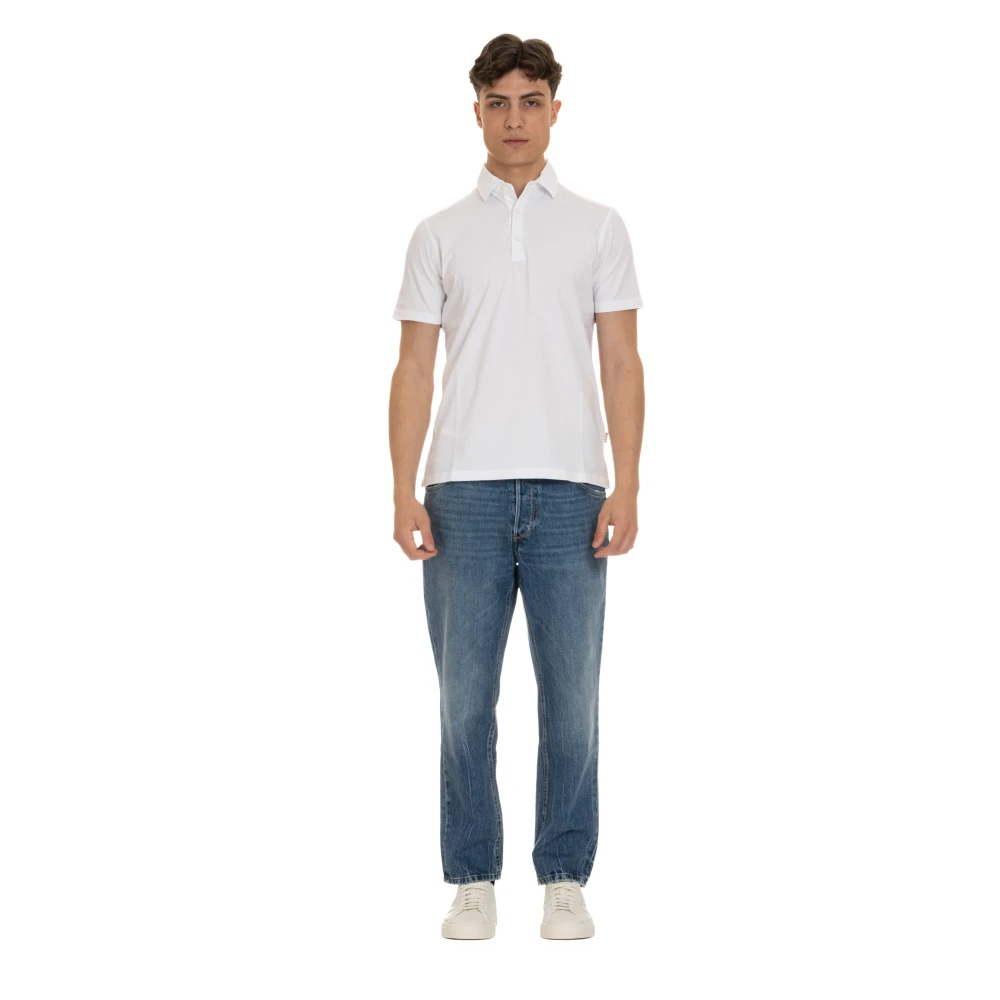 Aspesi Katoenen Jersey Polo Shirt White Heren