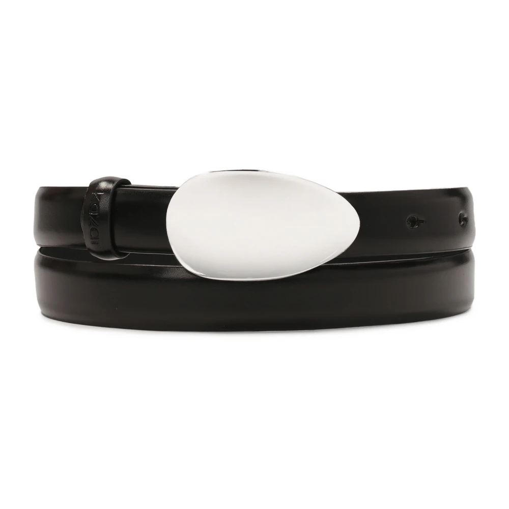 Kazar Zwarte riem met grote metalen gesp Black Dames