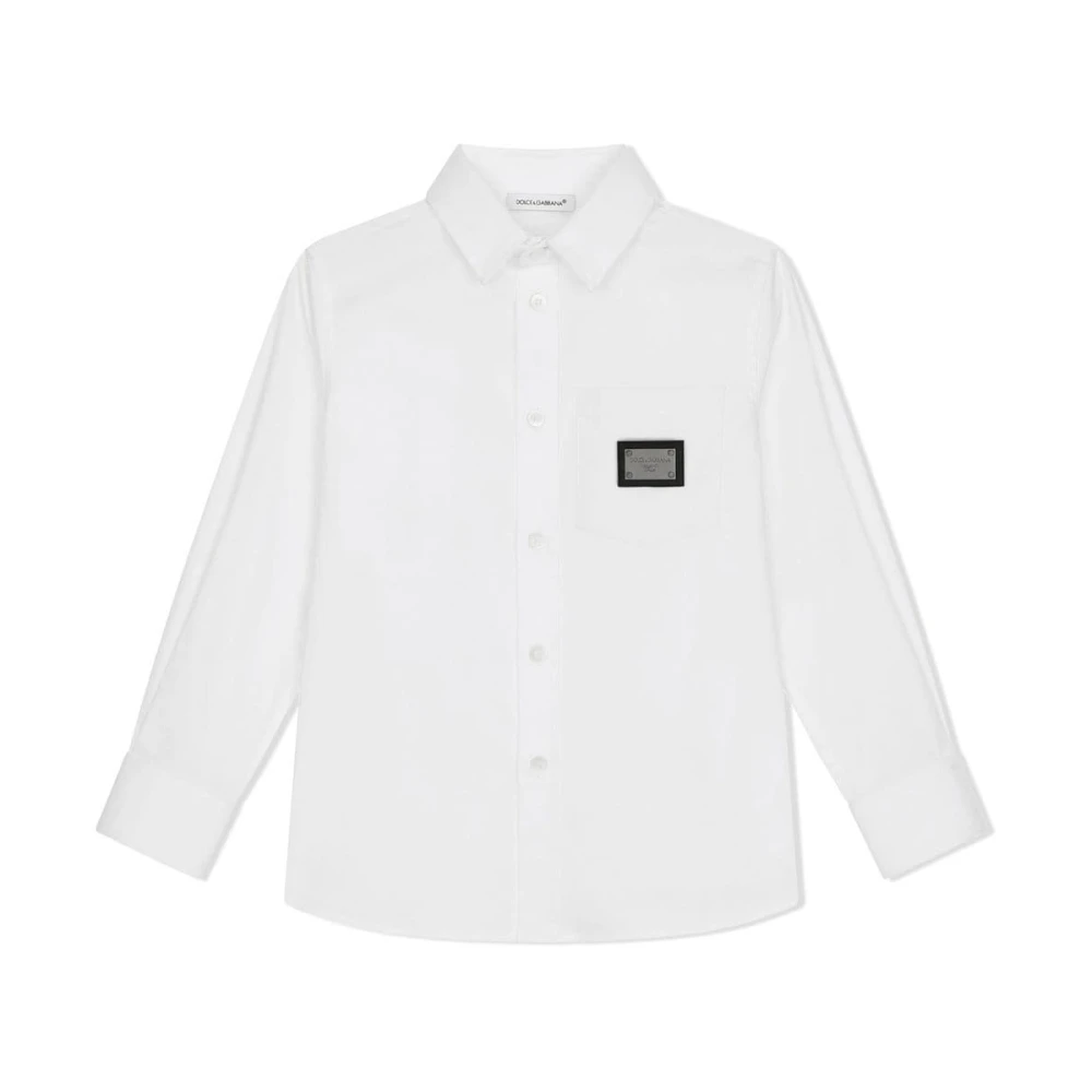 Dolce & Gabbana Barn Logo Polo Skjorta Vit White, Pojke