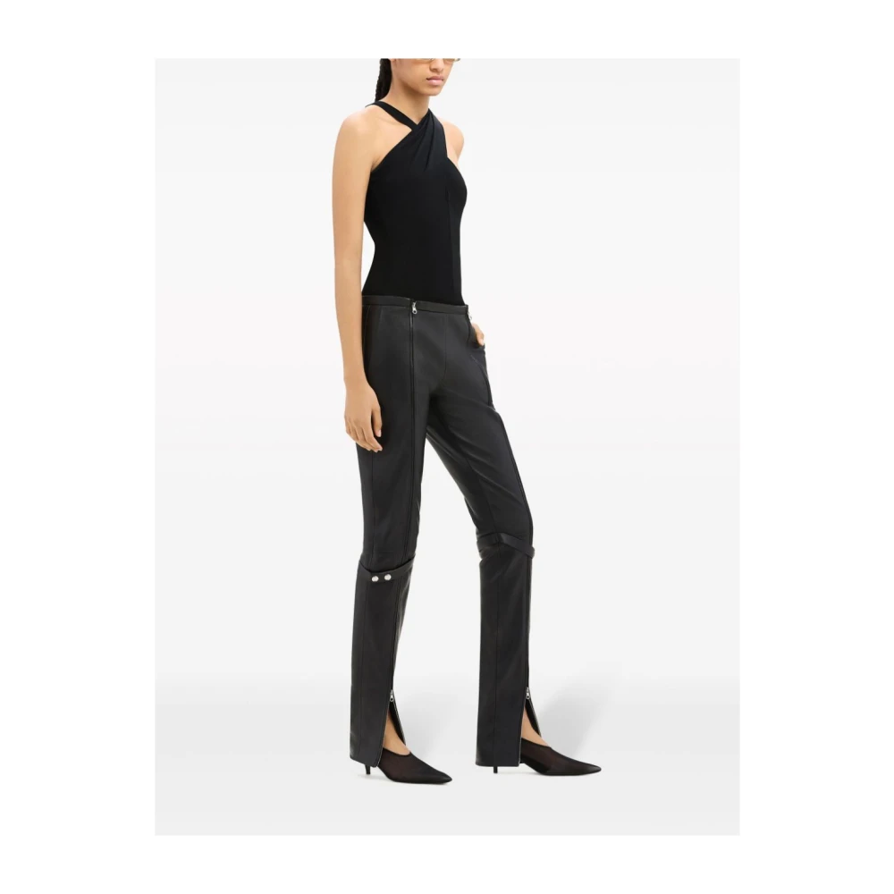 Courrèges Asymmetrische Zwarte Criss Cross Top Black Dames