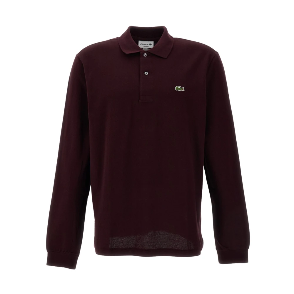 Lacoste Uomo Marrone Polo Dal Taglio Classico A Maniche Lunghe L.12.12 Original - Immagine 3