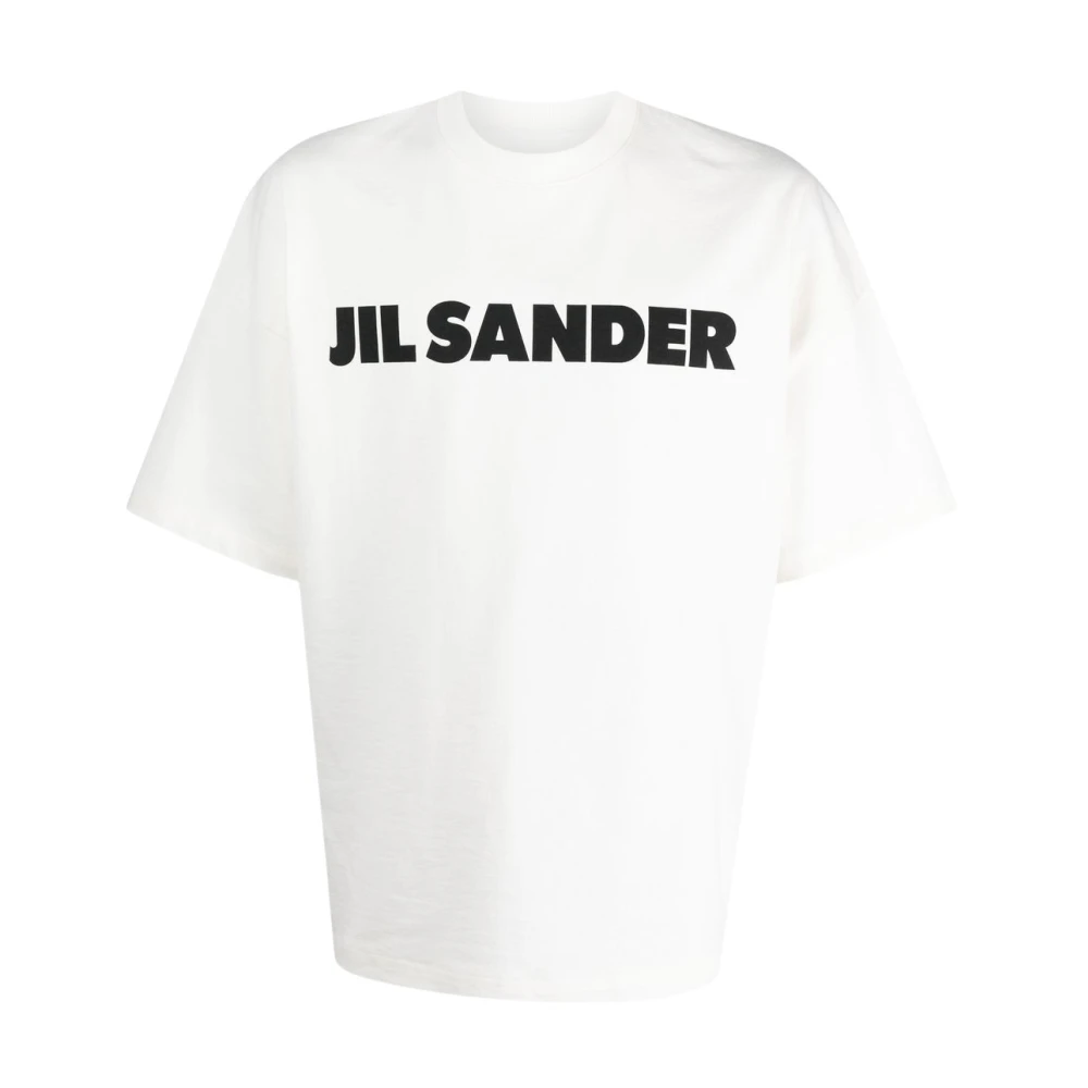 Jil Sander Gedrukt T-shirt in Logostijl White Dames