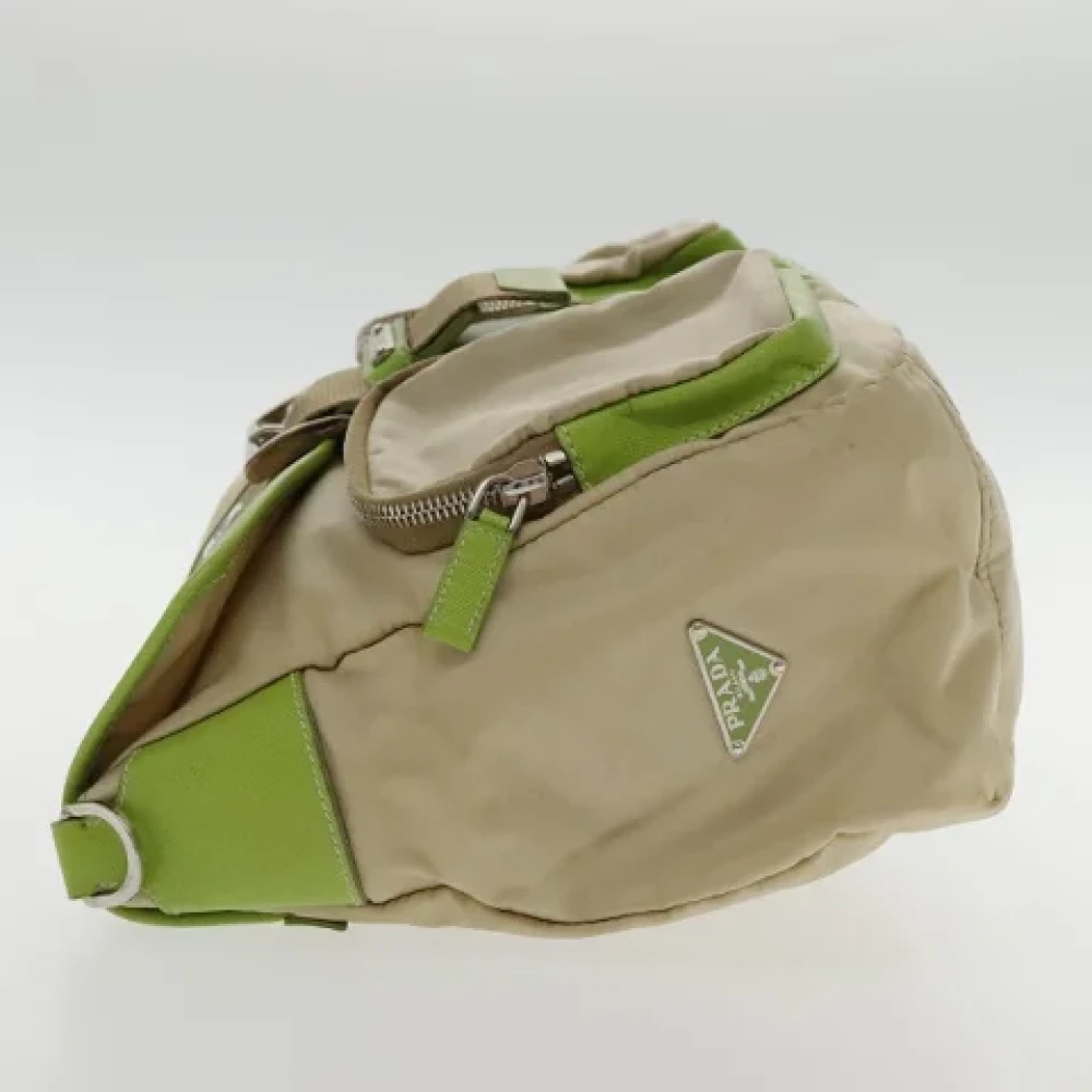 Prada Vintage Pre-owned Nylon prada-bags Beige Dames