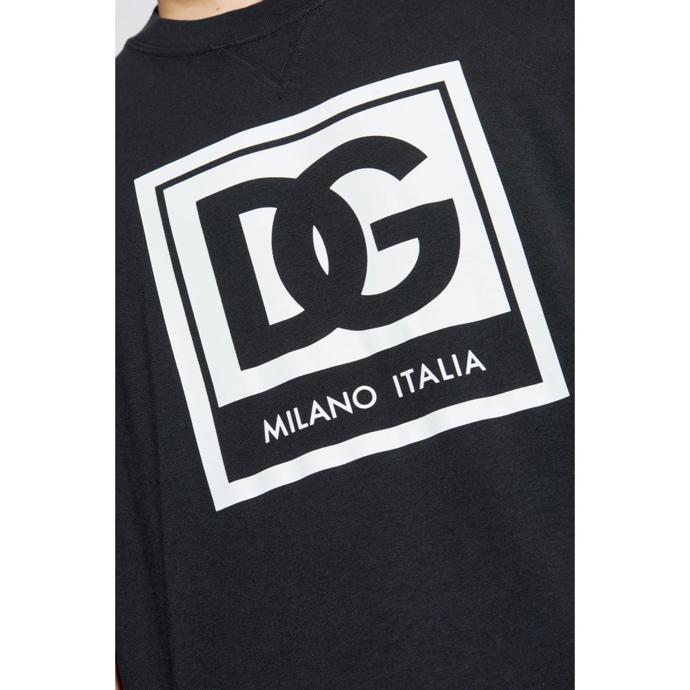 Dolce & Gabbana T-shirt met bedrukt logo Black Heren