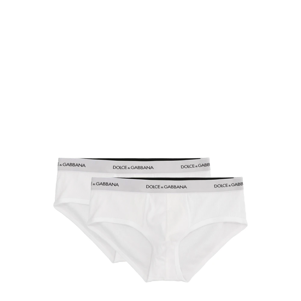 Dolce & Gabbana Men's White Cotton Slip Set With Logo Band