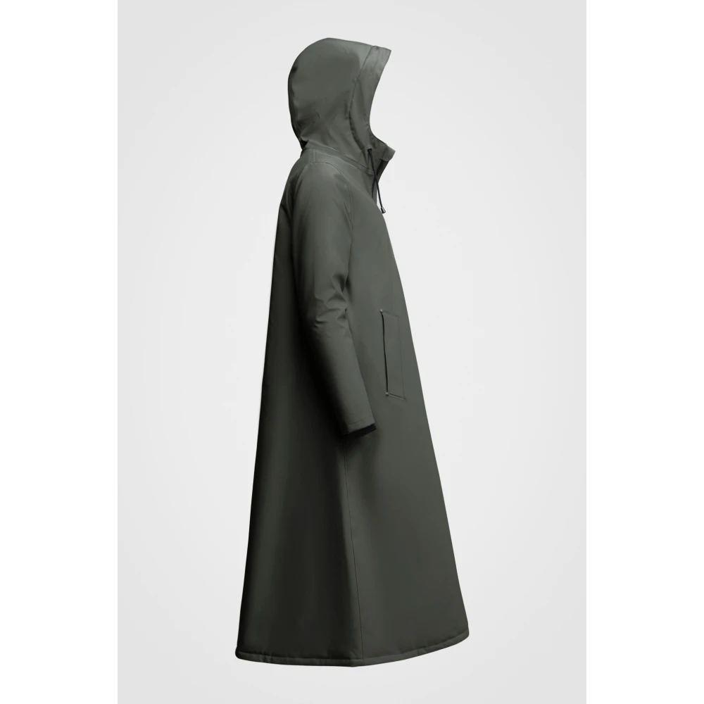 Stutterheim Warme Knielange A-Lijn Regenjas Green Dames