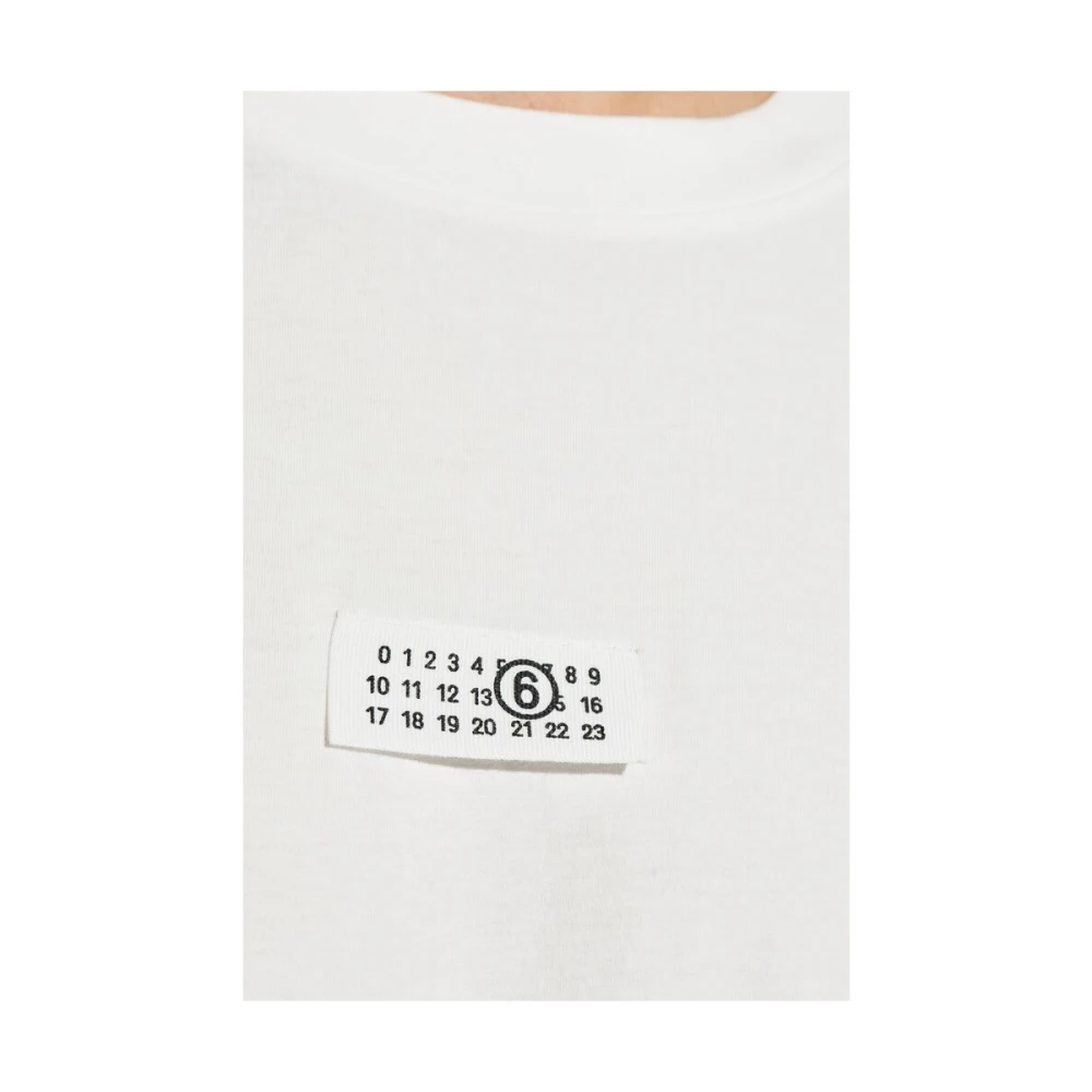 MM6 Maison Margiela Crew Neck Logo T-shirt White Heren
