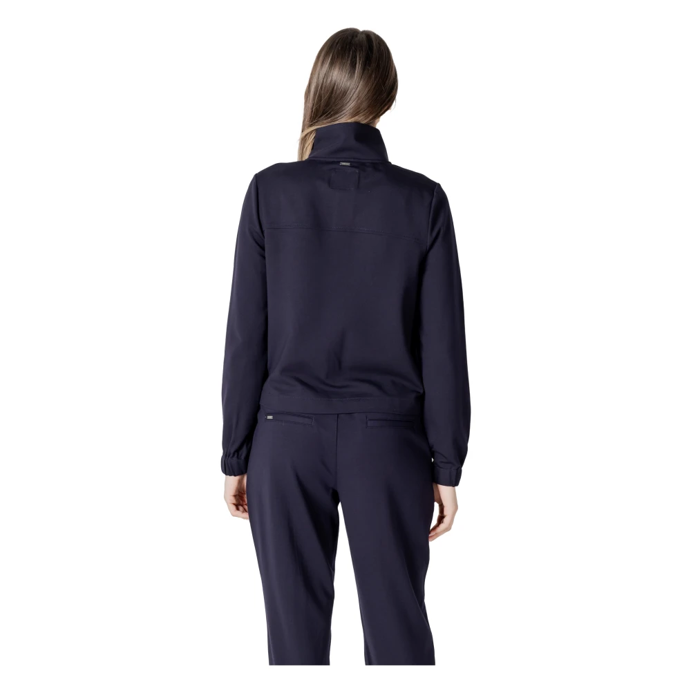 Street One Hoodless dames sweatshirt met ritssluiting Blue Dames