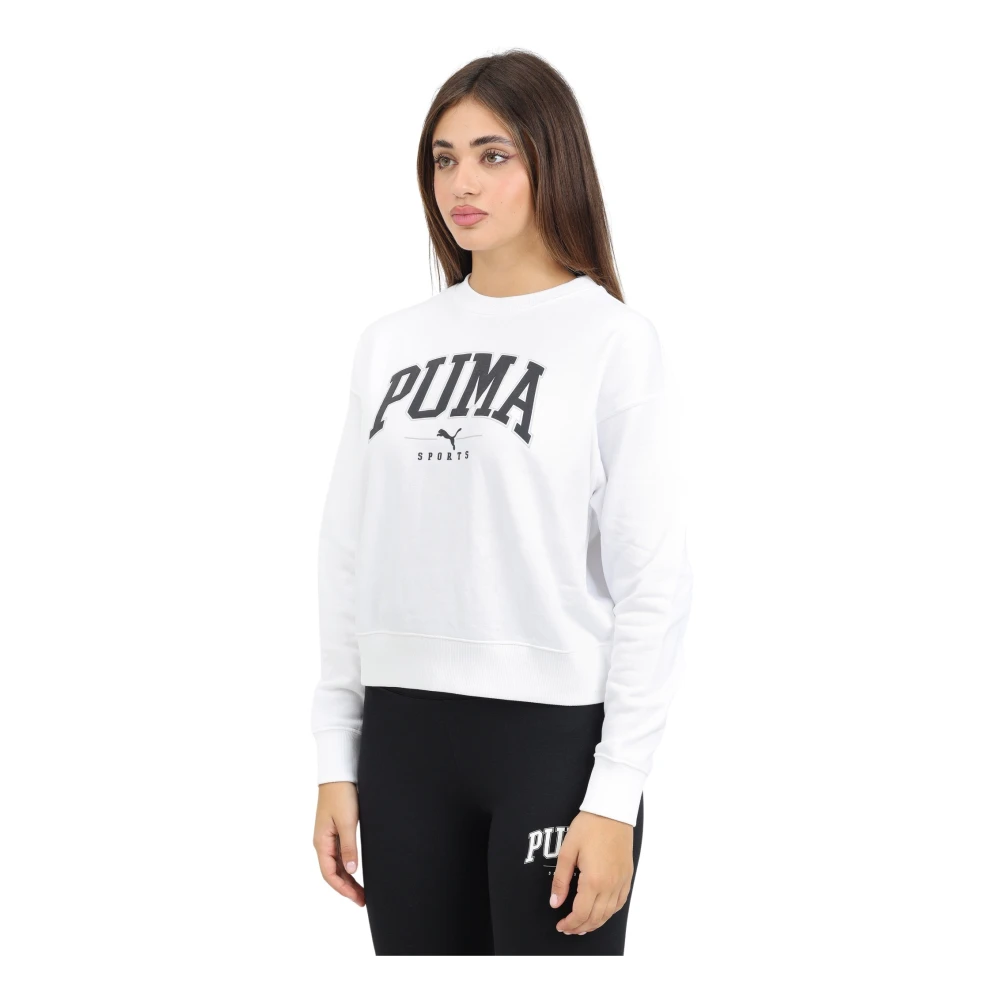 Puma Witte Crewneck Sweater Herfst Winter White Dames