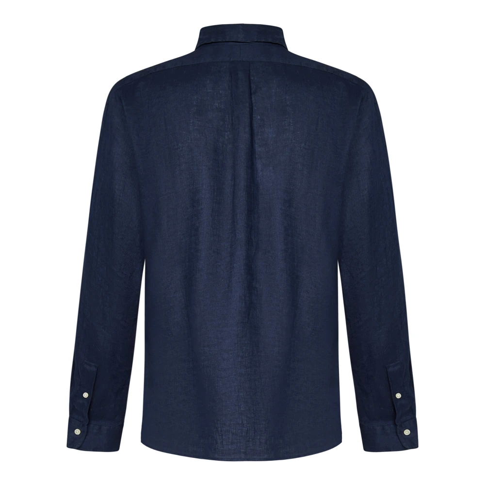 Polo Ralph Lauren Blauwe Linnen Overhemd Blue Heren