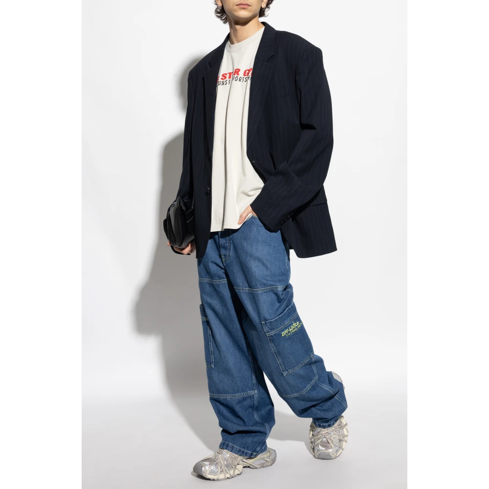 Off White Jeans met zakken Blue Heren