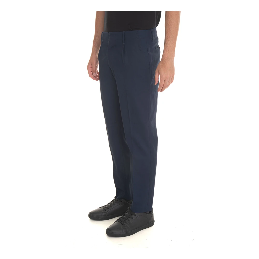 Hindustrie Chino met knoopsluiting en kleermakerssplit Blue Heren