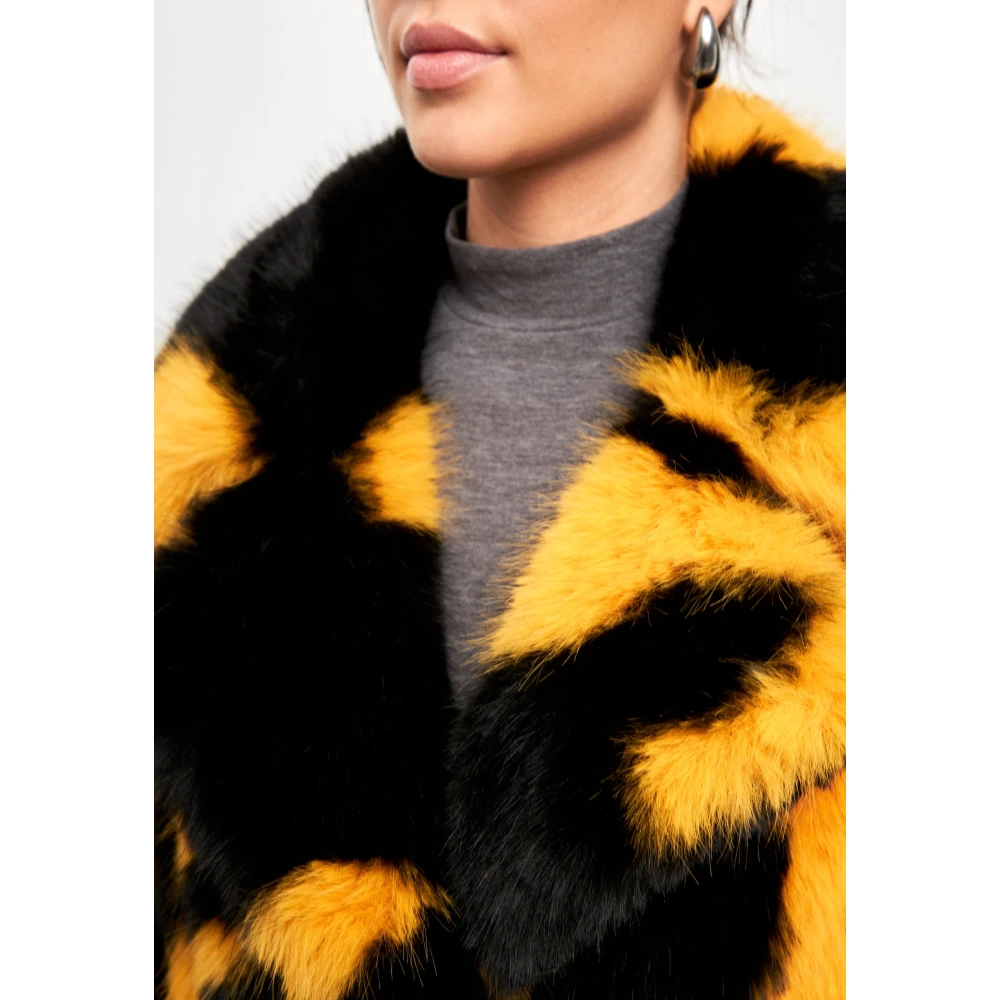 Cesare Gaspari Luxe Faux Fur Winterjas Yellow Dames