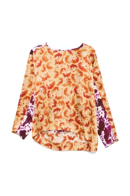 Oversize Blus med Rund Hals