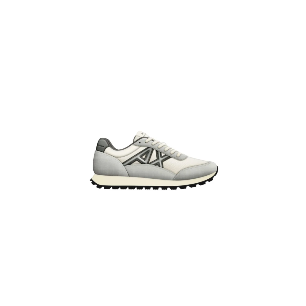 Armani Exchange Men's Gray Trainers With Contrasting Logo
