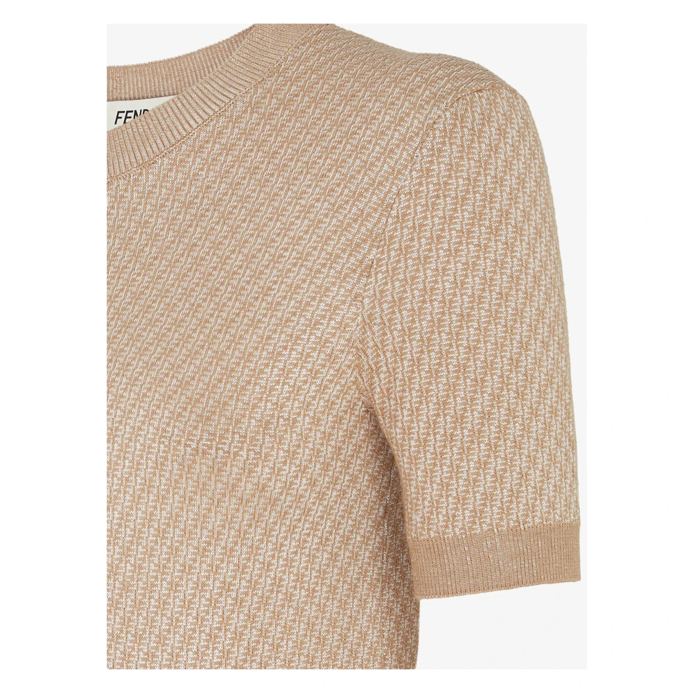 Fendi Iconische Beige Sweater met FF Motief Beige Dames
