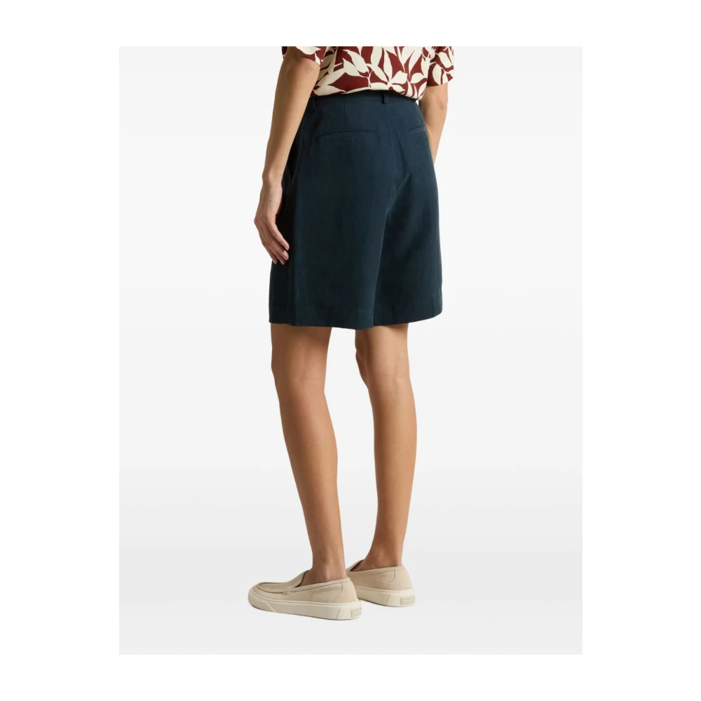 Woolrich Blauwe Linnen Shorts voor Vrouwen Blue Dames