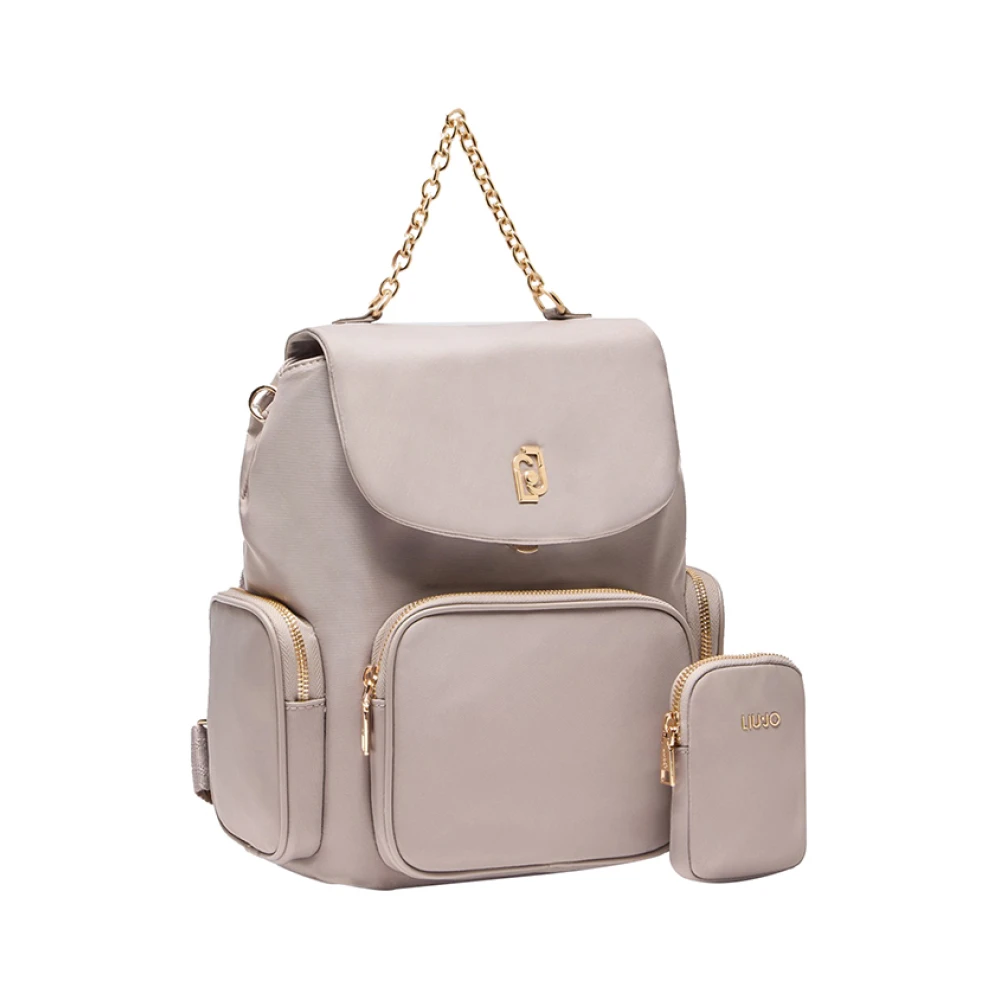 Liu Jo Elegante Roze Rugzak met Gouden Rits Pink Dames