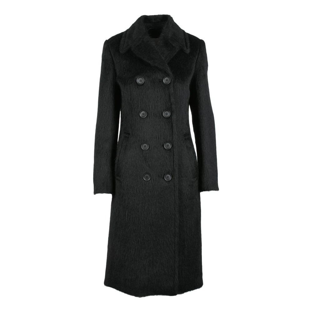 SPORTMAX Alpaca Wollen Jas Black Dames
