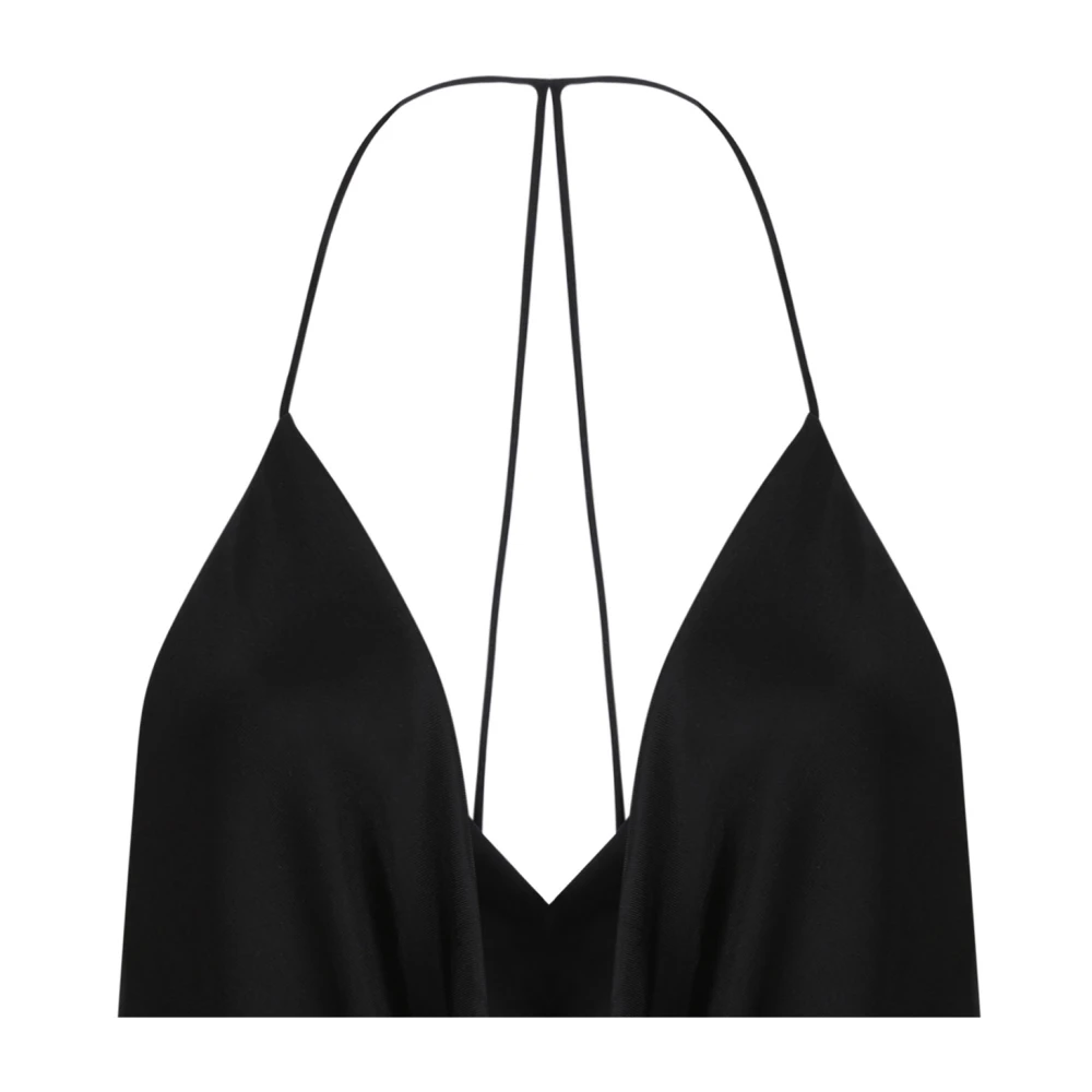 Tom Ford Zwart Tank Top Cowl Kraag Black Dames