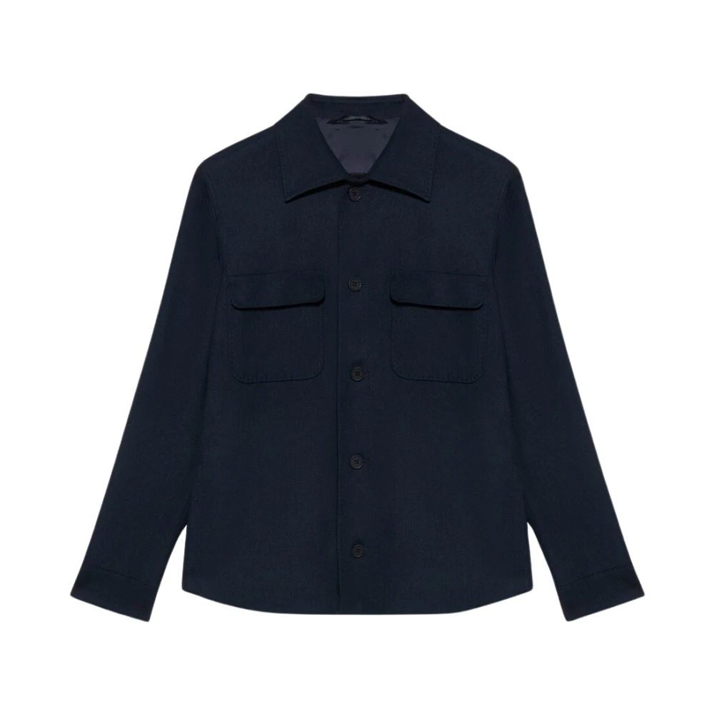 Brooks Brothers Marineblauw wollen overhemdjas Blue Heren