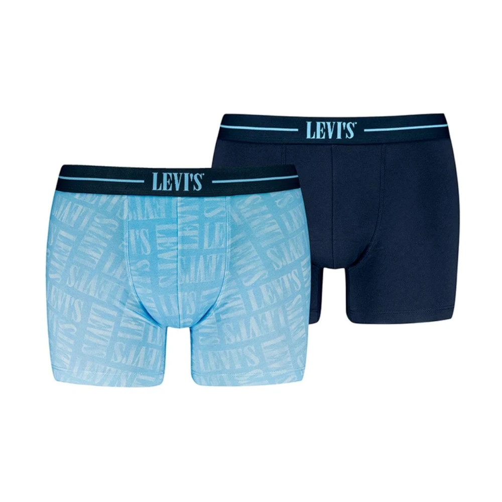 Levi's Men's Blue Discharge Logo Boxer Brief - Underpants - S - Underwear