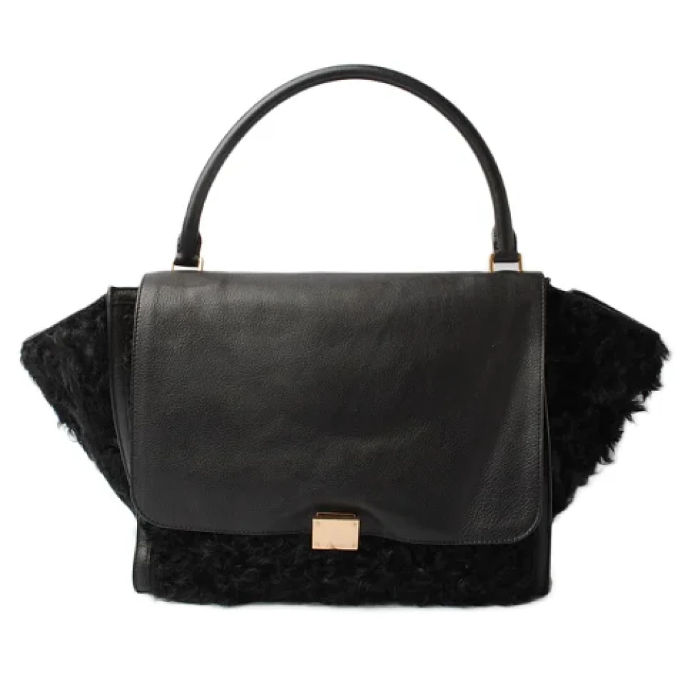 Celine Vintage Pre-owned Leather handbags Black Dames