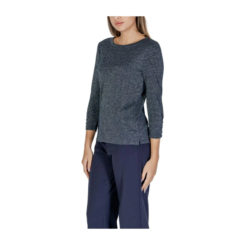 Street One Blauwe Glitter Blouse Top T-Shirt Chic Blue Dames