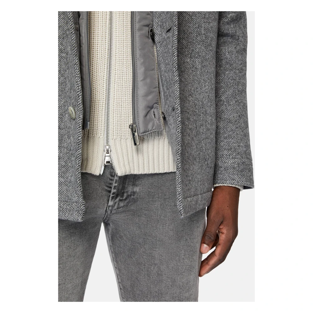 Boggi Milano Link Shirt Jacket van Wol met Bij Gray Heren