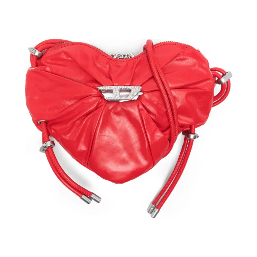 Diesel Women's Red Scrunch-D Heart - Shoulder Bags - One Size - Bags