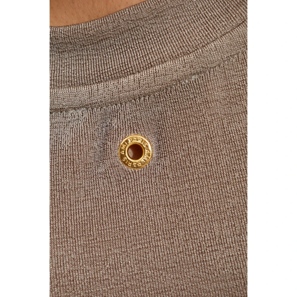 Ami Paris T-shirt met ronde hals Beige Dames
