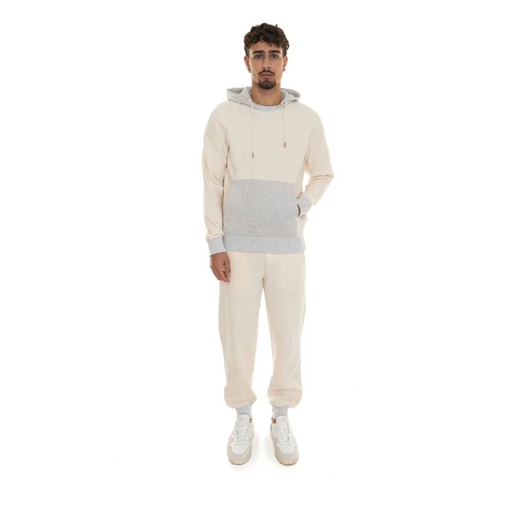 Gran Sasso Bicolored Hooded Sports Tracksuit Beige Dames
