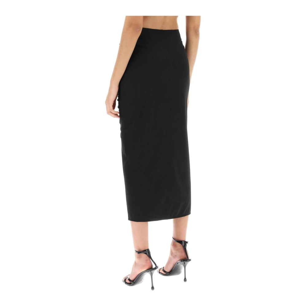 Ganni Midi Rok met Sierlijke Strikken Black Dames
