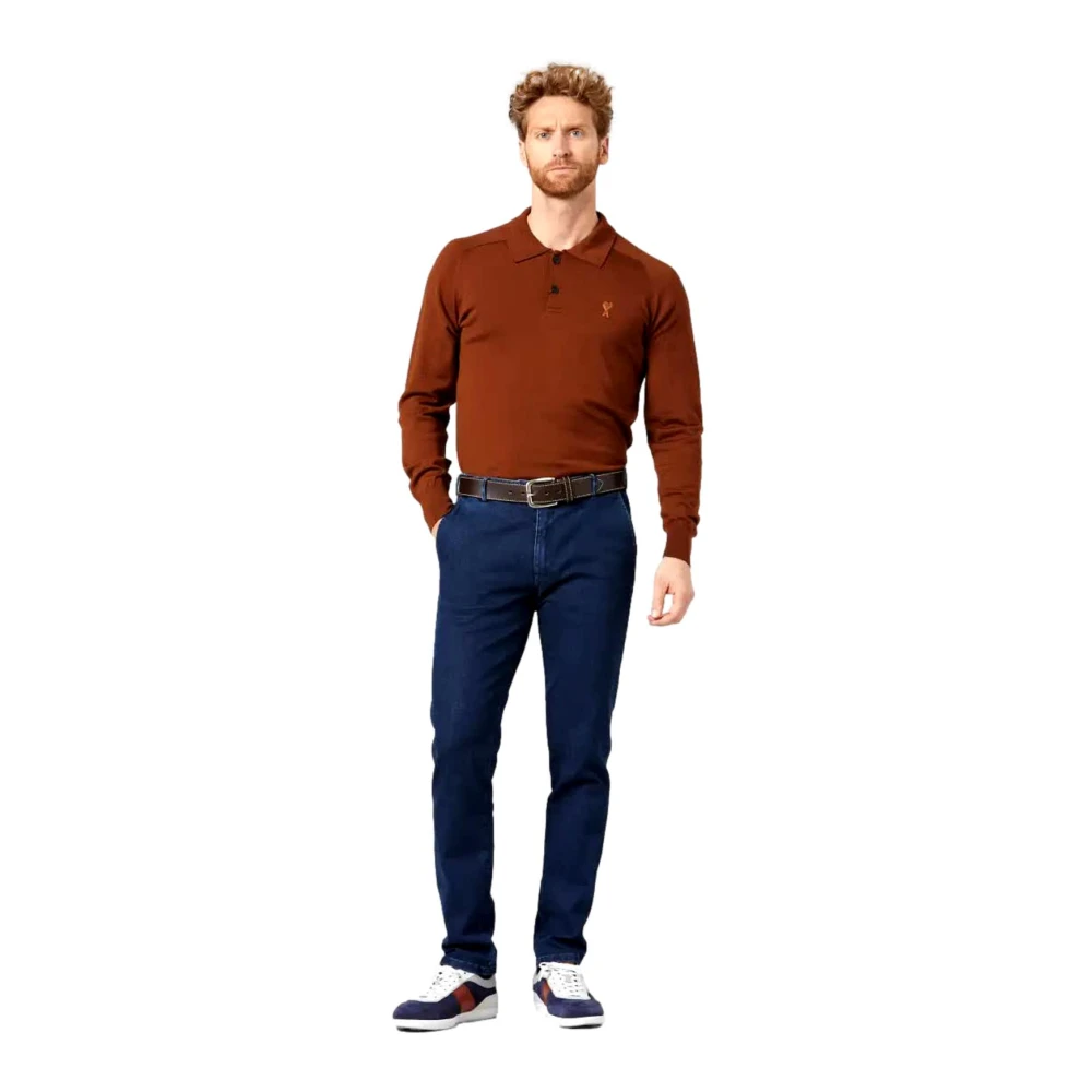 Meyer Oslo Denim Thermolite Elastische Broek Blue Heren