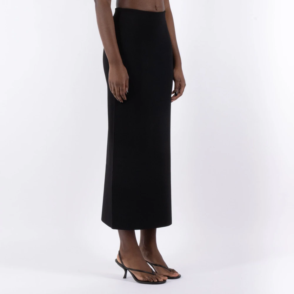 Max Mara Zwarte Midi Rok met Details Black Dames