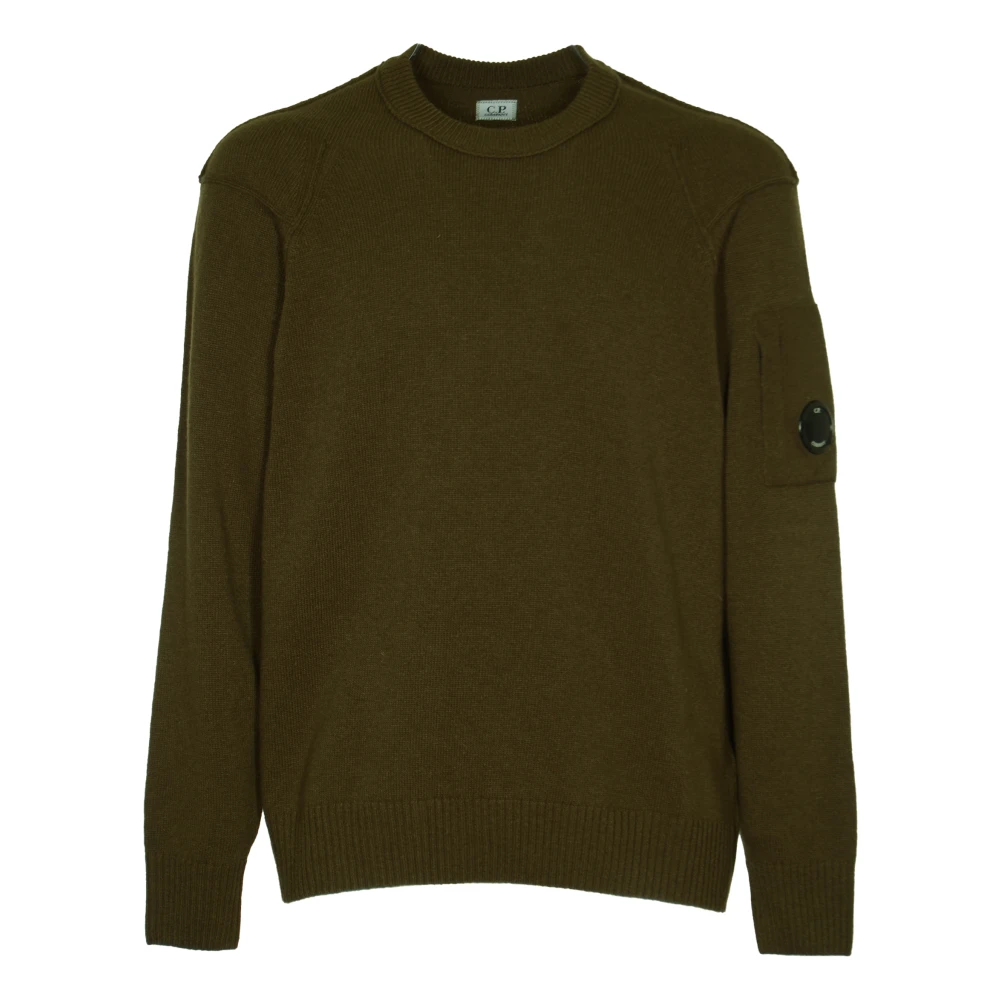 C.P. Company Lamswol Crew Neck Gebreide Trui Green Heren