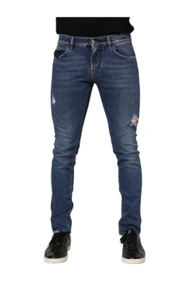 Ljusblå Skinny Tattered Denim Jeans