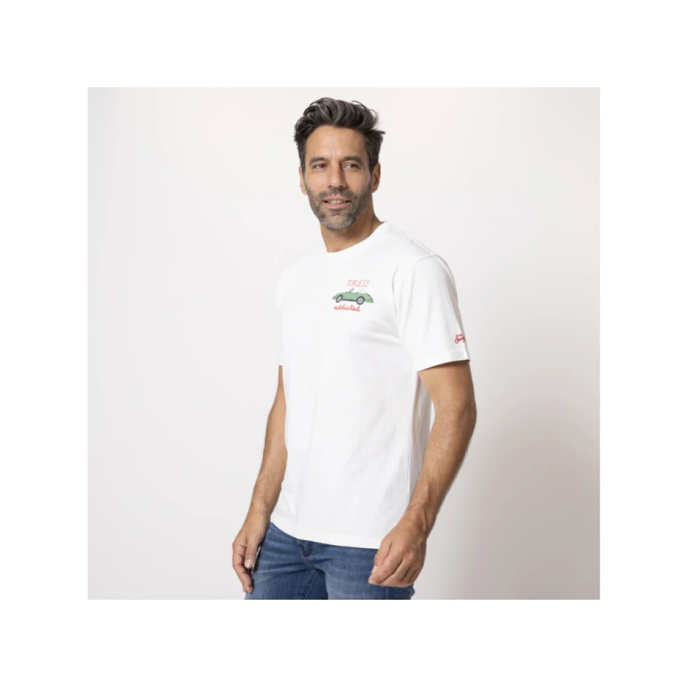 MC2 Saint Barth Geborduurde Topless T-shirt Korte Mouw White Heren